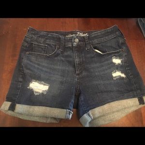Dark blue denim shorts